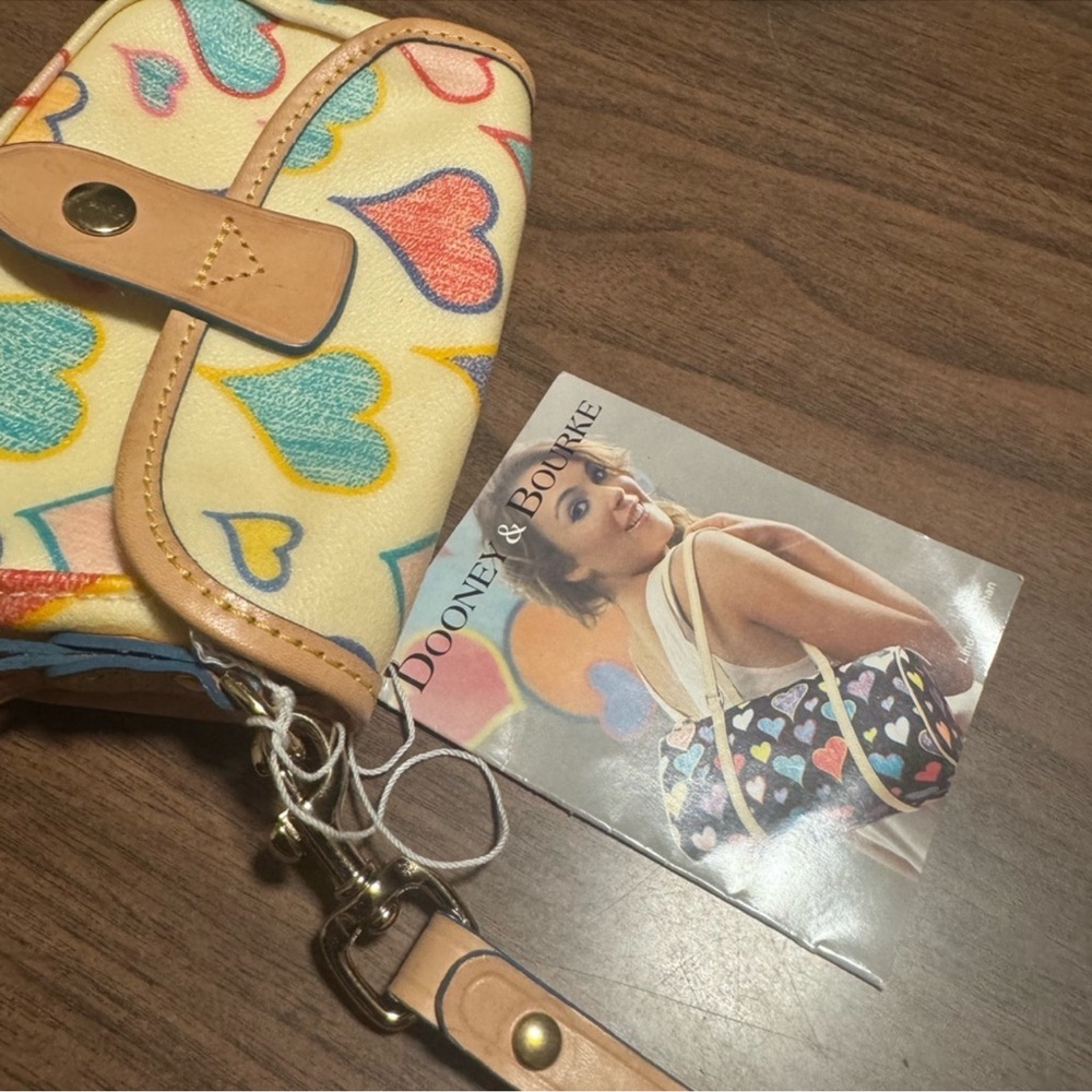 NWT Dooney & Bourke Multicolor Heart Wristlet